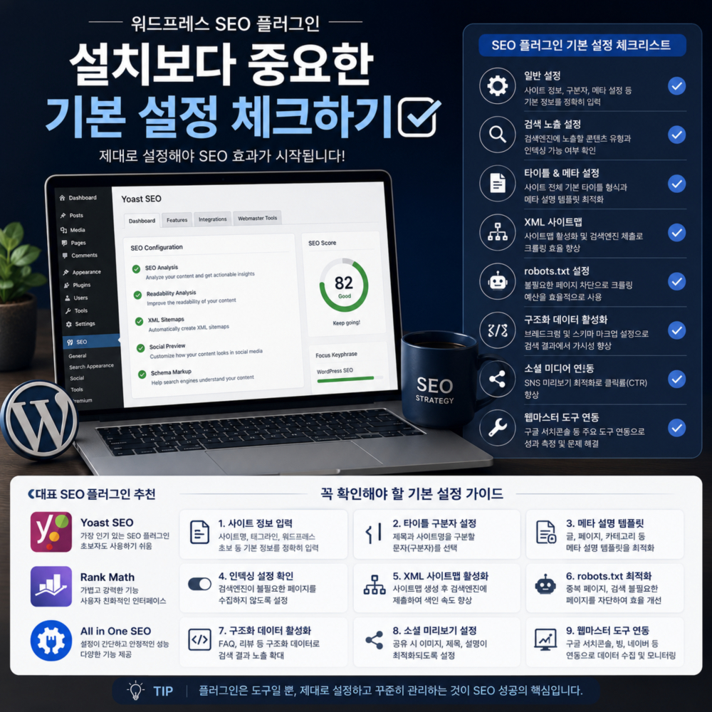 워드프레스 SEO 플러그인, 설치보다 중요한 기본 설정 체크하기