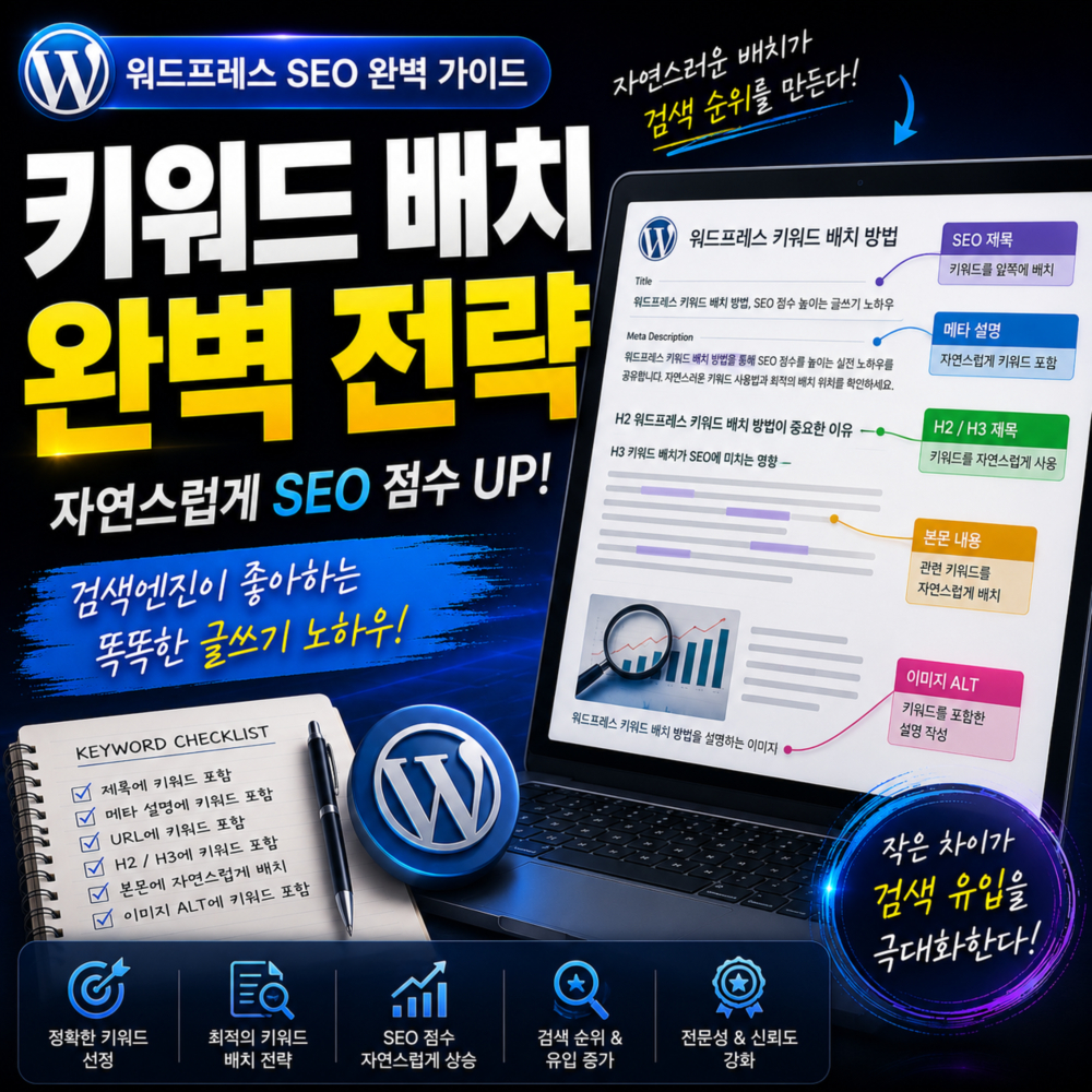 워드프레스 키워드 배치 방법