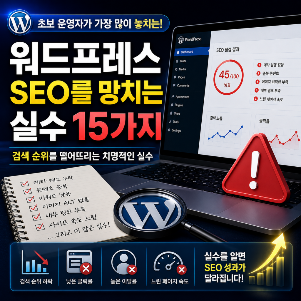 워드프레스 SEO를 망치는 실수 15가지