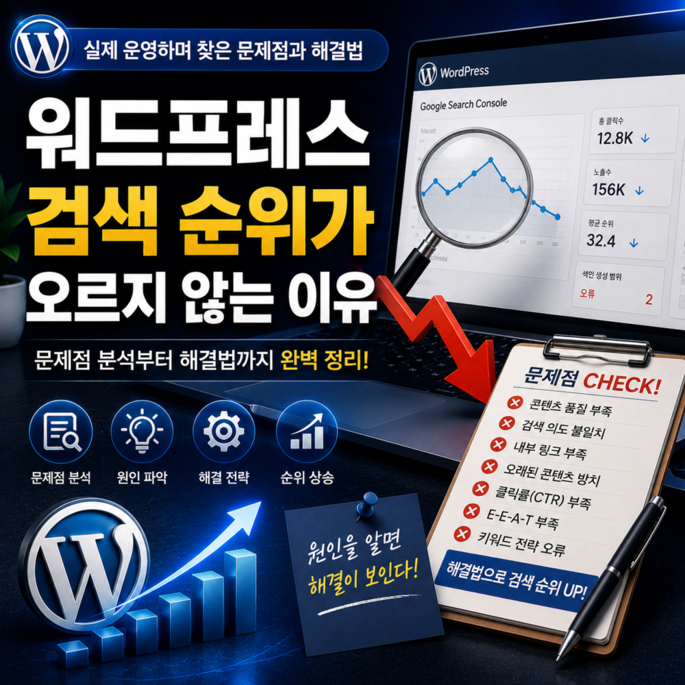 워드프레스 검색 순위가 오르지 않는 이유