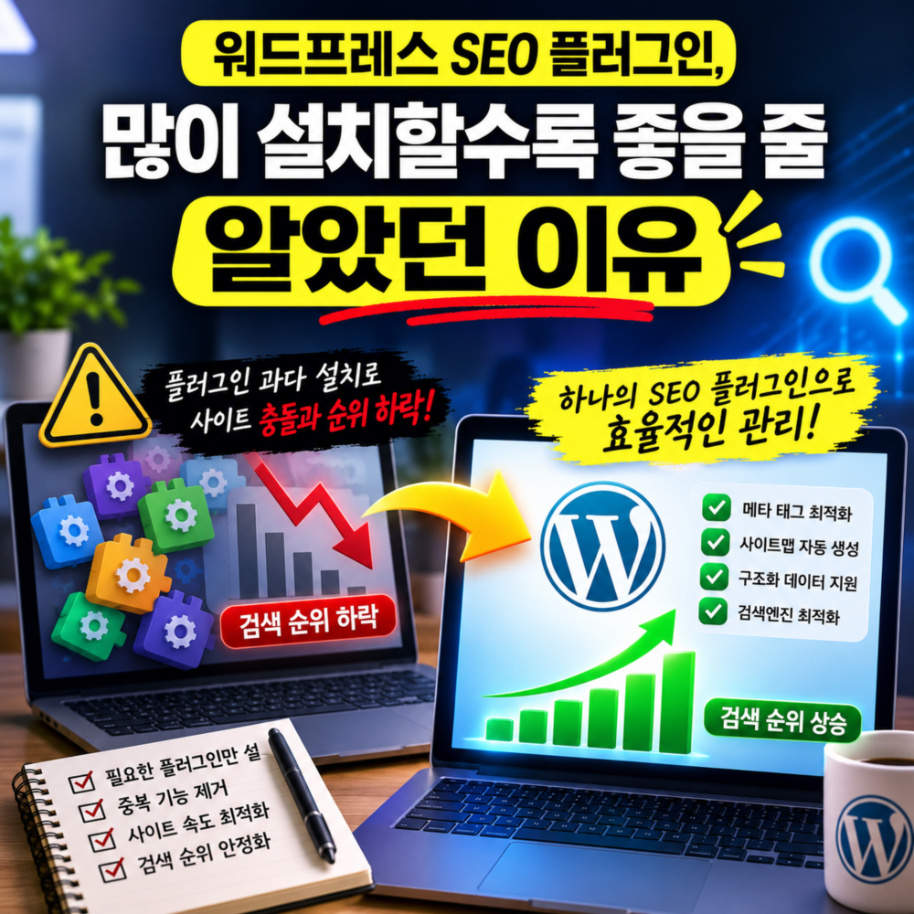 워드프레스 SEO 플러그인, 여러 개 설치했다가 검색 순위가 떨어진 이유
